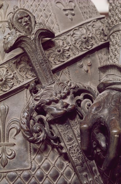 Detail einer Kettenhandschuhhand, vom Grab von Maximilian I., hergestellt in der Werkstatt von Peter Vischer, ca. 1460-1529 von Gilg Sesselschreiber